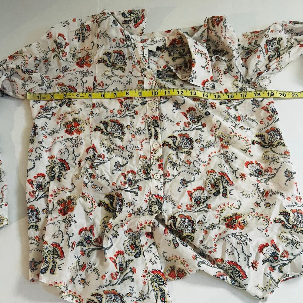 Joie Katrine Silk Blend Floral Print Button Front Long Sleeve Top Size XS Multi - Picture 6 of 8